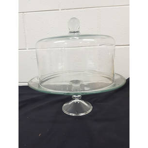Cake Stand - Glass 33cm - With Dome